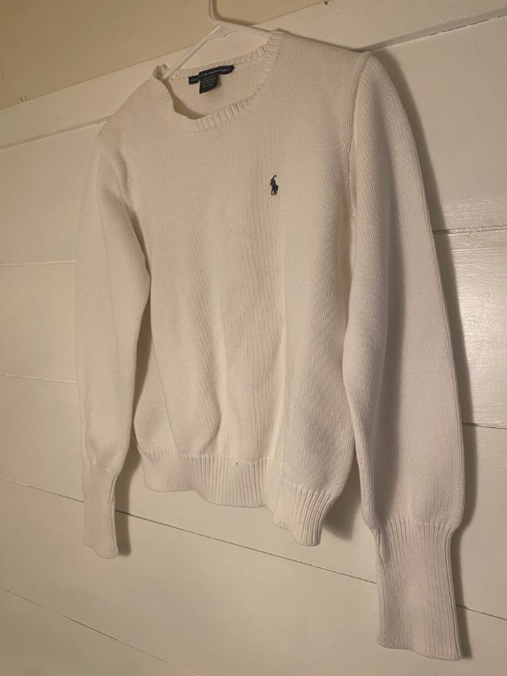 Ralph Lauren Golf Ivory Cotton Crewneck Sweater Size Large - Picture 4 of 6
